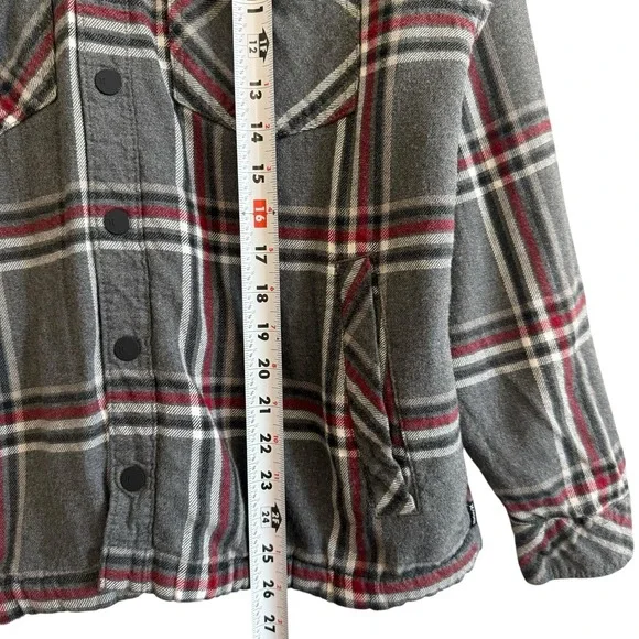 Hurley Sherpa Lined Snap Buttons w/ Pockets‎ 100% Cotton Shacket Men Size S #418 - Picture 6 of 11